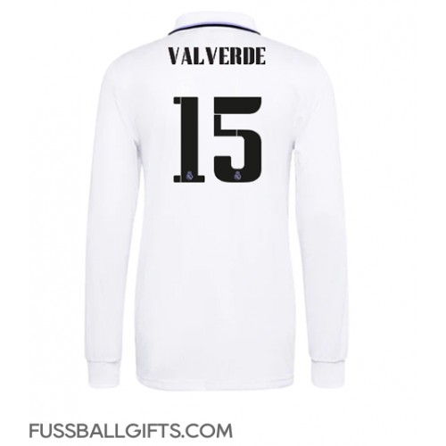 Real Madrid Federico Valverde #15 Fußballbekleidung Heimtrikot 2022-23 Langarm